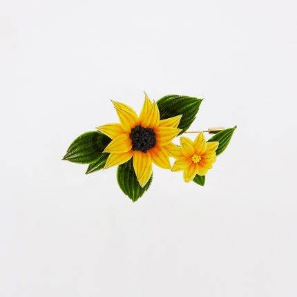 Silk Sunflower Brooch