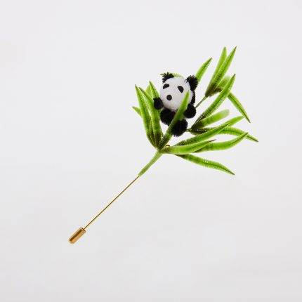 Silk Adorable Panda Brooch