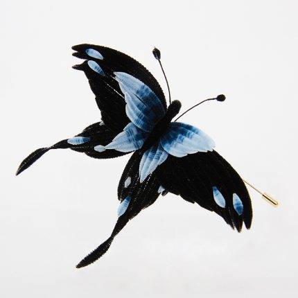 Silk Papilio Ulysses Brooch